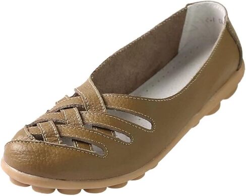 Women's Cowhide Leather Loafers Flats Sandals Slip-On in Saudi Arabia