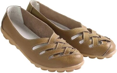 Women's Cowhide Leather Loafers Flats Sandals Slip-On in Saudi Arabia