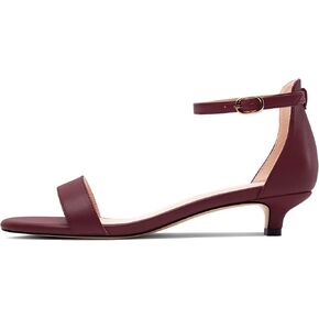 HEUIVZAR Womens Kitten Low Heel Open Toe Ankle Strap Sandals Dress Buckle Office Prom Summer Shoes 1.2 Inches Heels