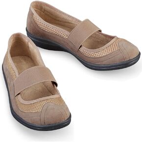 Collections Etc Slip-On Microsuede Mary Jane Shoes