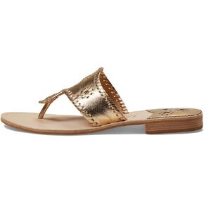 Jack Rogers Palm Beach Sandal for Women - Slip on Style, Leather Lining and Insole and Stacked Wooden Heel Wide