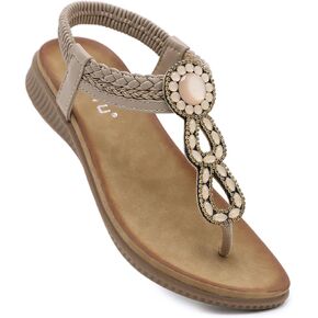 Women's Sandals,Perfect For Summer Formal Sandals, Essential And Fashionable Bohemian Women's Beaded Sandals For Summer.