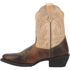 Laredo Womens Tori Round Toe Casual Boots Ankle Low Heel 1-2" - Beige, Brown