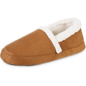 isotoner Women's Microsuede A-Line Moc Slipper: Non-Slip, Indoor/Outdoor, Memory Foam, Machine Wash