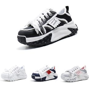 Women's Leather Fashion Casual Sneakers,Lace-Up Round Toe Platform Sneakers,Anti-Slip Shock Absorbing Heighten Outdoor Running Sneakers