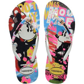 Havaianas Womens Disney Slim Stylish Minnie Mouse Flip Flop Sandal, White, Size, 11/12W - 9/10M