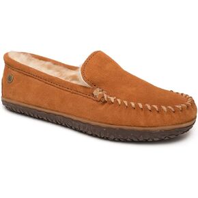 Minnetonka Women's Terese - Water-Resistant Suede Slippers with Fur Lining - Made with Genuine Sheepskin and MinnTREAD Rubber