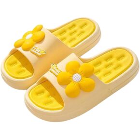 Sunflower Slippers for Women Indoor Outdoor Beach Travel Slides Shower Sandals Cushioned Thick Sole Y2k Aesthetic Cute