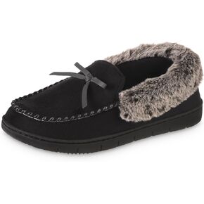 isotoner Women's Microsuede Moccasin Slippers Non-Slip, Indoor/Outdoor, Memory Foam, Machine Washable