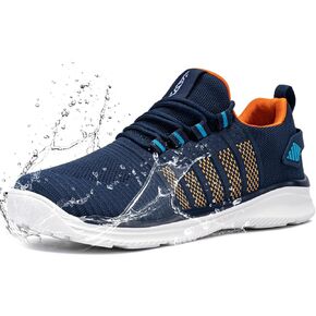 Men's Waterproof Shoes for Women Lightweight Walking Running Water Resistant Shoes Rainy Tennis Sneakers(10, Blue Orange) in Saudi Arabia