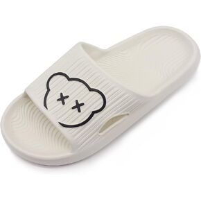 Bear Slides Smiley Face Sandals Slippers for Women and Men Ultra Comfort Non-Slip Shower Sandals Indoor and Outdoor Use Quick Drying Pool Party Home