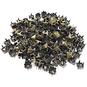 Pyramid Studs, 200 Pcs Nailheads Metal Punk Spikes Spots Square Rivets with Spikes (Bronze, 8mm)