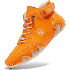 Womens Casual Leather Fashion Sneakers Handmade Ankle Chukka Boots Lightweight Slip-On Loafers Walking Driving Shoes