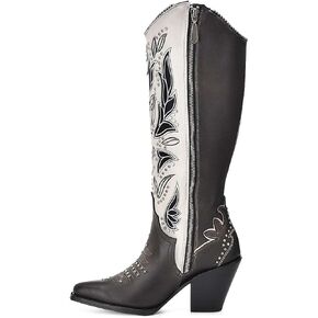 Cuadra Women's Western Boot in Genuine Leather Grey 4W05RS
