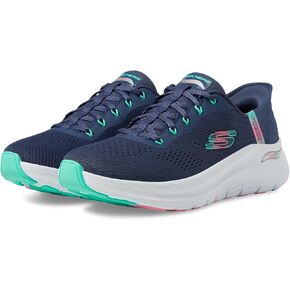 SKECHERS Women's Arch Fit 2.0 Easy Chic Hands Free Slip-Ins Sneaker, Navy, 5