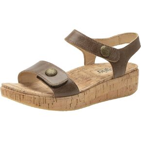 Alegria Women Marta - Timeless Comfort, Arch Support and Travel Style - Casual Ankle Strap Cork Platform for Everyday Elegance - Lightweight Leather Wedge Sandal