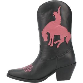 Dingo Womens Let 'Er Buck Snip Toe Casual Boots Ankle Mid Heel 2-3" - White