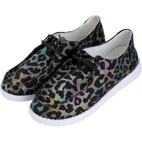 Cow Print Shoes Canvas Sneakers for Women Slip-Ons Flats Ladies Loafers