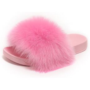 شباشب نسائية من فروي منفوش صنادل لطيفة مفتوحة من الأمام للفتيات صنادل منزلية بانتوفلاس بارا موجر in Kuwait