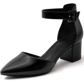 حذاء نسائي بكعب منخفض ومقدمة مغلقة وحزام للكاحل in Kuwait