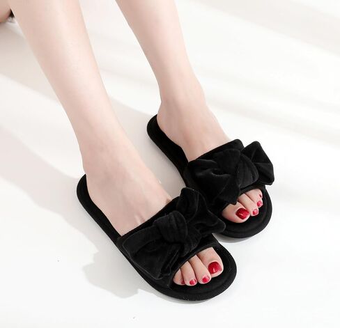velour Women’s Lovely Bowknot Cloud Sensation lady Open-toe Indoor Slippers in Saudi Arabia