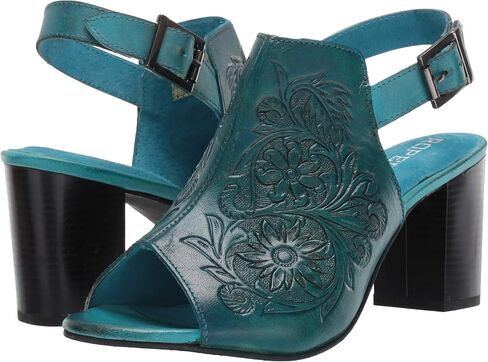 ROPER Womens Mika Floral Embossed Open Toe Shootie Pumps Dress Casual Casual High Heel 3" & Up - Brown in Saudi Arabia