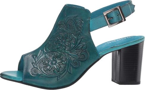 ROPER Womens Mika Floral Embossed Open Toe Shootie Pumps Dress Casual Casual High Heel 3" & Up - Brown in Saudi Arabia