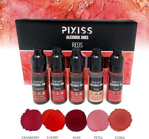 Pixiss Brown Alcohol Ink Set - 5 Shades of Highly Saturated Alcohol Ink for Epoxy Resin Supplies, Yupo Paper, Tumblers, Coasters - Resin Colorant for Epoxy Resin and Resin Art Supplies in Kuwait