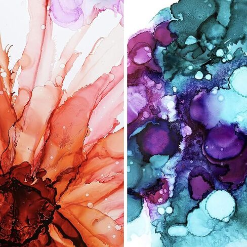 Pixiss Brown Alcohol Ink Set - 5 Shades of Highly Saturated Alcohol Ink for Epoxy Resin Supplies, Yupo Paper, Tumblers, Coasters - Resin Colorant for Epoxy Resin and Resin Art Supplies in Kuwait