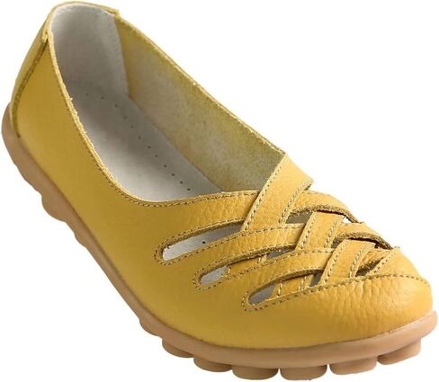 Women's Cowhide Leather Loafers Flats Sandals Slip-On in Saudi Arabia