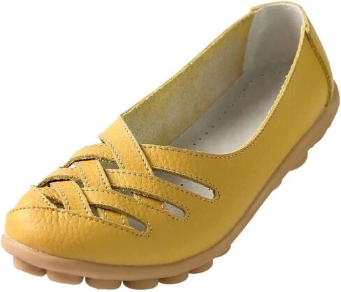 Women's Cowhide Leather Loafers Flats Sandals Slip-On in Saudi Arabia