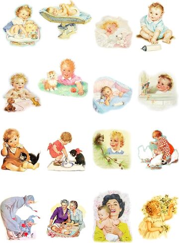Decoupage Paper Pack (35 Sheets 6"x8") Brave Boys Walking Through Snowy Forests with Massive Bears and Wolves FLONZ Vintage Illustration Pictures Cards for Decoupage, Craft and Scrapbooking in Kuwait