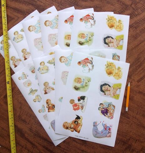 Decoupage Paper Pack (35 Sheets 6"x8") Brave Boys Walking Through Snowy Forests with Massive Bears and Wolves FLONZ Vintage Illustration Pictures Cards for Decoupage, Craft and Scrapbooking in Kuwait