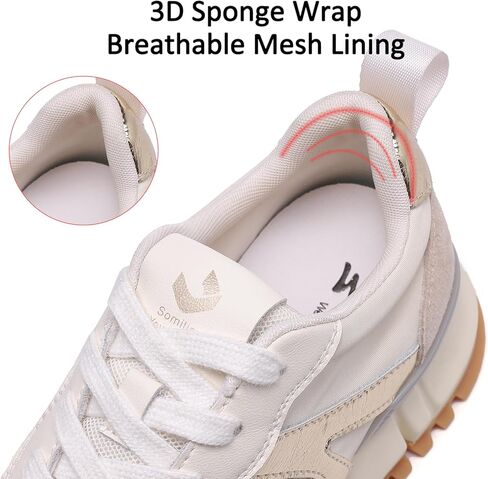 أحذية رياضية للنساء من الجلد الطبيعي من الجلد السويدي المرقعة غير قابلة للانزلاق، أحذية مشي كاجوال مريحة للجيم والتنس، أحذية رياضية نسائية على الموضة in Kuwait