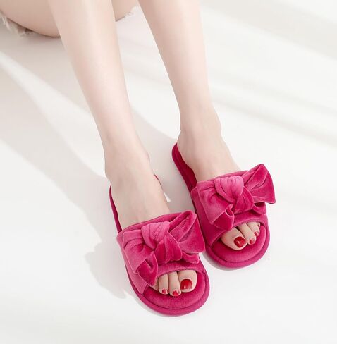 velour Women’s Lovely Bowknot Cloud Sensation lady Open-toe Indoor Slippers in Saudi Arabia