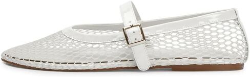 Mesh Ballet Flats for Women Fishnet Mary Jane Flat Shoe Buckle Strap Casual Office Ballerinas Shoes in Saudi Arabia