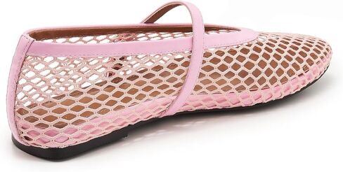 Mesh Ballet Flats for Women Fishnet Mary Jane Flat Shoe Buckle Strap Casual Office Ballerinas Shoes in Saudi Arabia