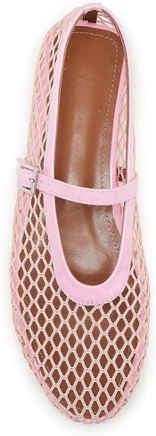 Mesh Ballet Flats for Women Fishnet Mary Jane Flat Shoe Buckle Strap Casual Office Ballerinas Shoes in Saudi Arabia
