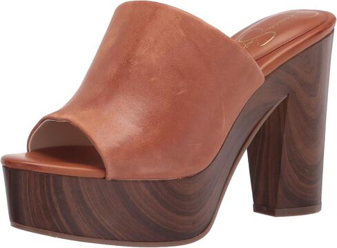 Jessica Simpson Women's Shelbie Block Heel Platform Heeled Sandal, Caramel, 7.5 in Saudi Arabia