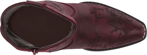 ROPER Womens Short Stuff Embossed Snip Toe Casual Boots Ankle Low Heel 1-2" - Brown in Saudi Arabia