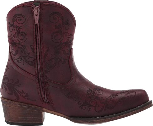 ROPER Womens Short Stuff Embossed Snip Toe Casual Boots Ankle Low Heel 1-2" - Brown in Saudi Arabia