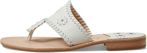 Jack Rogers Palm Beach Sandal for Women - Slip on Style, Leather Lining and Insole and Stacked Wooden Heel Wide in Saudi Arabia