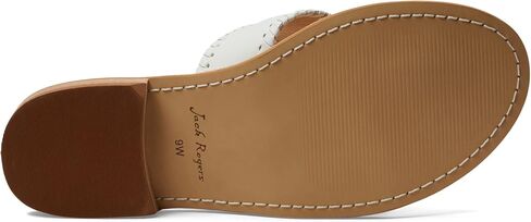 Jack Rogers Palm Beach Sandal for Women - Slip on Style, Leather Lining and Insole and Stacked Wooden Heel Wide in Saudi Arabia