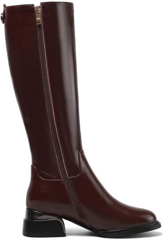 TinaCus Women's Genuine Leather Handmade Side Zip Up Round Toe Mid Chunky Heel Knee High Riding Boots in Saudi Arabia