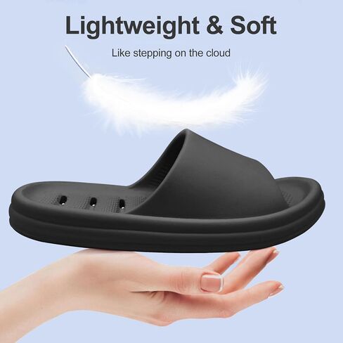 Shower Shoes Women Men, Shower Slippers with Holes,Cloud Slides Quick Drying Non-Slip Slippers Soft Sole Open Toe House Slippers Bathroom Beach Pool Shower Sandals in Saudi Arabia