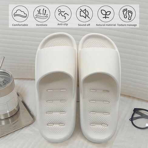 Shower Shoes Women Men, Shower Slippers with Holes,Cloud Slides Quick Drying Non-Slip Slippers Soft Sole Open Toe House Slippers Bathroom Beach Pool Shower Sandals in Saudi Arabia