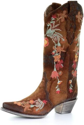 CORRAL Floral Embroidered Lamb Leather Womens Snip Toe Western Boots A3597 in Saudi Arabia