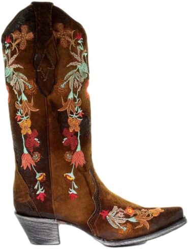 CORRAL Floral Embroidered Lamb Leather Womens Snip Toe Western Boots A3597 in Saudi Arabia