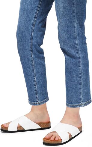 Slide Sandals for Women Cork Footbed with Soft Knit Comfort X Tape Sandals in Saudi Arabia