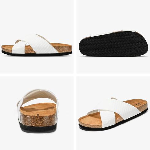 Slide Sandals for Women Cork Footbed with Soft Knit Comfort X Tape Sandals in Saudi Arabia